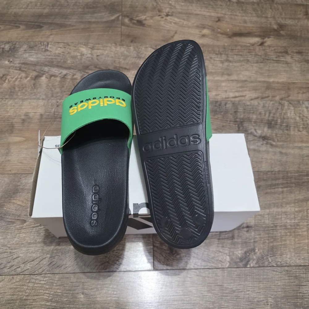 Adidas Green and Black Slides Men Size 11
